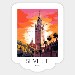 A Pop Art Travel Print of Seville - Spain Sticker